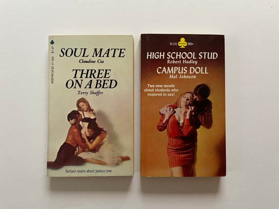2 Midwood Books 37-309 Three On A Bed By Terry Shaffer  35-241: High School Stud By Robert Hadley  Campus Do
