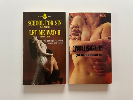 2 Midwood Books 1969 School For Sin By Max Nortic  Let Me Watch By Terry Cash & 125-7 Muscle By Aldo Lucchesi