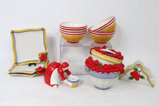 DEPARTMENT 56 Life Is Just A Bowl Of Cherries - Plates, Bowls, Candle Holder & More - New Old Stock