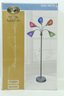 NEW 67 In. Silver 5-Arm Floor Lamp With Multi Color Shade