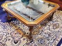 Ethan Allen Wooden Glass Top Coffee Table