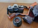 Vintage Canon AE-1 35mm Camera With 2 Lenses And Case