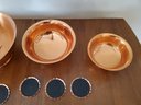 Group Of 3 Decorative Nesting Pedestal Copper Bowls By Coppercraft Guild