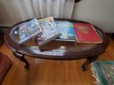 Ethan Allen Glass Top Coffee Table With Books