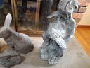 Group Of Indoor Outdoor Decorative Figurines Animals - Mixed Media