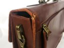 Hartmann Leather Flap Over Messenger Laptop Bag Briefcase