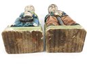 Vintage Pair Of Carved Painted Wooden Figures