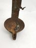 Antique Betty Lamp Early Hand Forged / Punched Lard Lamp