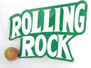 Vintage Rolling Rock Beer Tin Tacker Sign