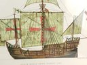 Santa Maria Anno Domini And Old Ironside USS Constitution Designed By H. A. Muth Framed Ship Art Print