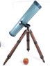 Vintage Telescope On Wooden Stand