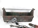 Vintage Tool Caddy With Contents,  Stanley Chisel, Porter Bolt Cutter And More