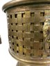 Nice Woven Brass Planter With Lion Head Handles