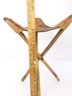 Aztec Tooled Leather Folding Seat Stool