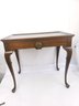 Antique Queen Anne Mahogany Side Tea Table With Pull Out Sides