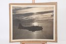 15' X 18 1/2' Photograph Mounted On Carboard WWII TMB Avenger In Flight
