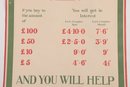 19 3/4' X 29 1/2' WWI Great Britain Poster On Linen 'Buy War Loan'