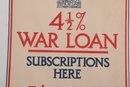 17' X 21 1/2' WWI Great Britain Poster On Linen '4 1/2  War Loan'