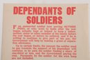 17 1/2' X 22 1/2' WWI Great Britain Poster On Linen 'Dependants Of Soldiers'