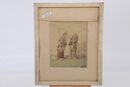 13' X 16' Framed Late 1800 - Early 1900 Japanese Hand Colored Photograph Marked '97 Travelers'