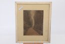13' X 16' Framed Late 1800 - Early 1900 Japanese Hand Colored Photograph Forest Road