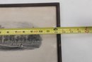 12 1/2' X 10' Framed 1858 Etching Of Yale College