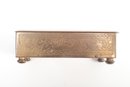1920-30 Brass Covered Wood Cigarette Box - Scotty Dogs, Pipe Smoking Gentlemen, Moon & Star Decoration