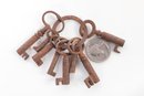 Interesting Key Ring Of 8 Small Antique Skelton Keys