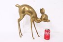 Rare Large 16' Brass Fawn Doe Deer