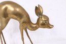Rare Large 16' Brass Fawn Doe Deer