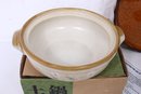 Lot Of DONABE Earthen Clay Cooking Pots Hand Painted - Never Used