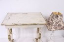 Pair Of Shabby Chic Style Accent Table And Lamp