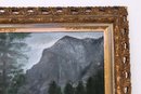 Antique 1913 Painting On Tin Landscape Mountain Signed B.W. Nichols