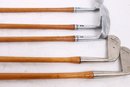 Group Of 5 Vintage Wooden Shaft Golf Clubs - 3 From Kroydon
