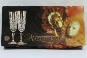 Masquerade Cristal D'Arques Champagne Flute Glasses In Box - Set Of 6 New