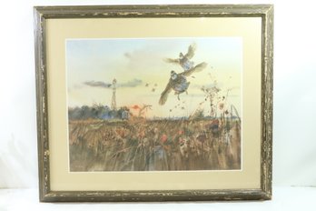 Pheasant Signed Numbered Litho By Clay Mcgaughy