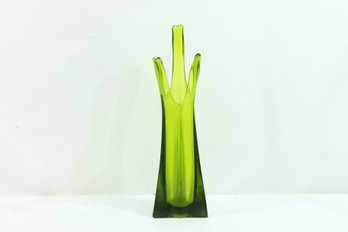 Vintage Mid Century Green Hand Blown Art Glass Murano ??