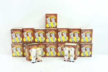 17  Pairs Of Vintage Les Chefs Salt & Pepper Shakers Old New Stock 1970s