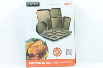 NutriChef NCBK6TR7 Oven Baking Pans - Non-Stick Bake Tray Sheet Bakeware Set New