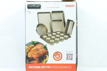 NutriChef NCBK6TR7 Oven Baking Pans - Non-Stick Bake Tray Sheet Bakeware Set New