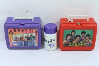 2 Vintage Plastic Lunchboxes Menudo & 90210 With 1 Thermos