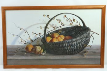 Oranges By Pauline Eble Campanelli Framed Art Print 12.5 X 21.5 Rustic Folk Art