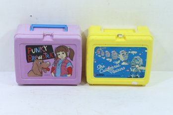 2 Vintage Plastic Lunchboxes Punky Brewster & California Raisins