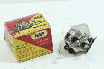 SUPER RARE Vintage Zebco Spinner Model 33 All Chrome In Original Box