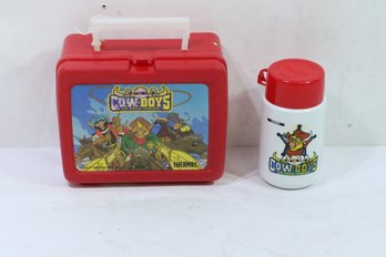 Vintage Cowboys Of Moo Mesa Aladdin Plastic Lunchbox & Thermos NEVER USED