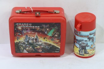 Vintage Transformers  Aladdin Plastic Lunchbox & Thermos