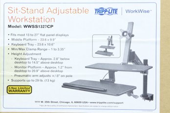 Tripp-Lit-New-WWSS1327CP Workwise Desktop Standing Desk Clamp Workstation New