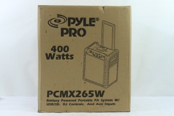 Pyle PCMX265W Battery Powered Portable PA System W/ USB/SDAux & DJ Controls