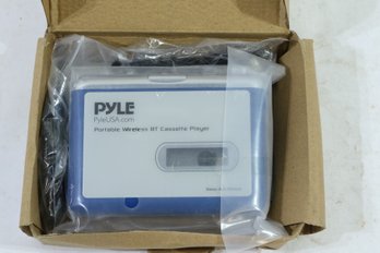 Pyle Portable Wireless BT Cassette Player Lid Switcher AUX Port W/ LED Indicator