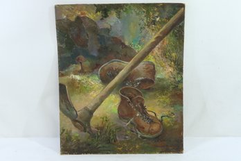 Vintage Signed Oil On Board Signed Labutis